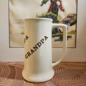 Large Ceramic Coffee Mug Beer Stein "Grandpa" Vintage 6" Tall Houze